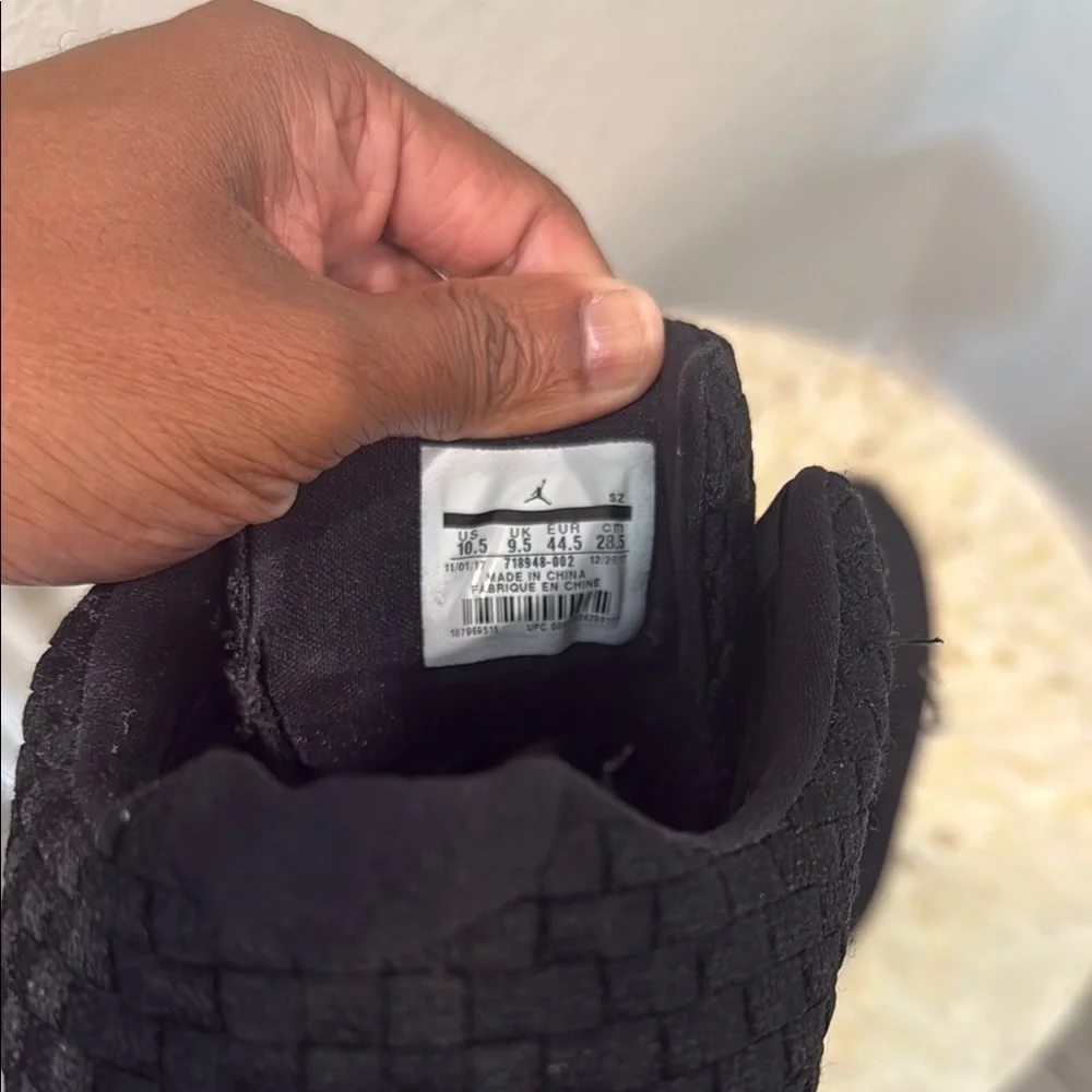 Jordan Future low Men's Black Woven Sneakers size 10.5